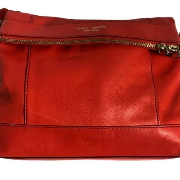 Kate Spade handbag Leather Purse tote red Orange - Picture 3 of 14